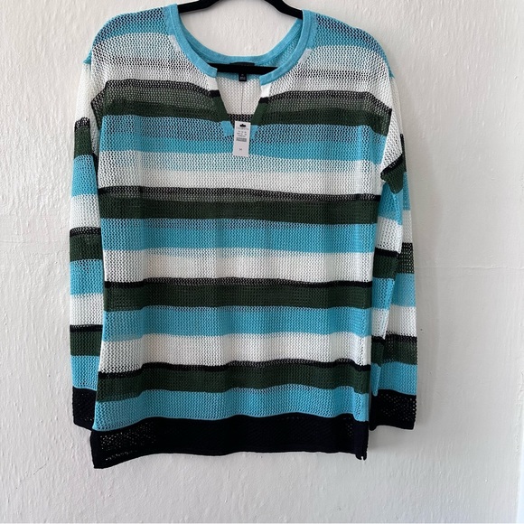 Talbots Striped Tunic Top New sz Medium NWT - Picture 2 of 5